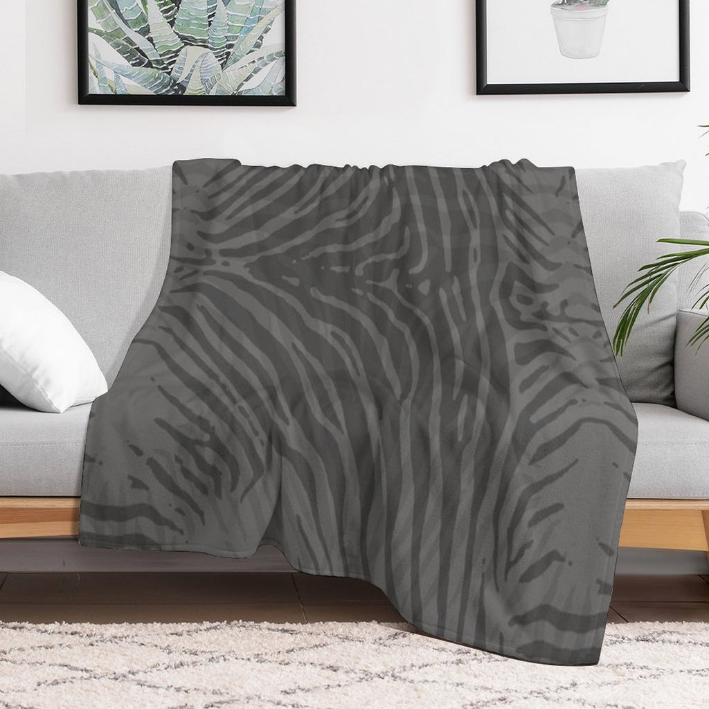 NATEX MERDC - ZEBRAX - #6D6C6B GREY Lightweight Throw Blanket