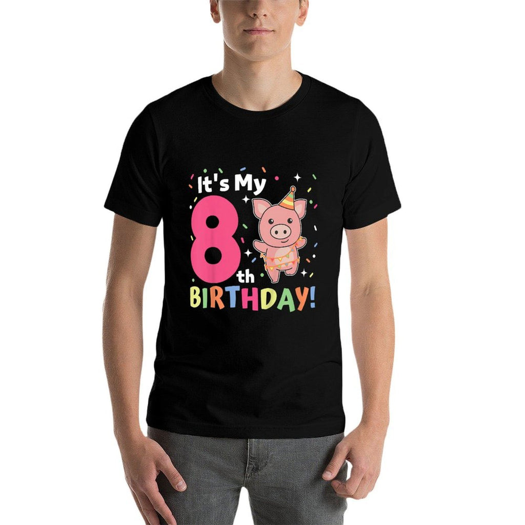 Kids 8th Birthday Pig For Children Eight Years Old  Versatile T-Shirt