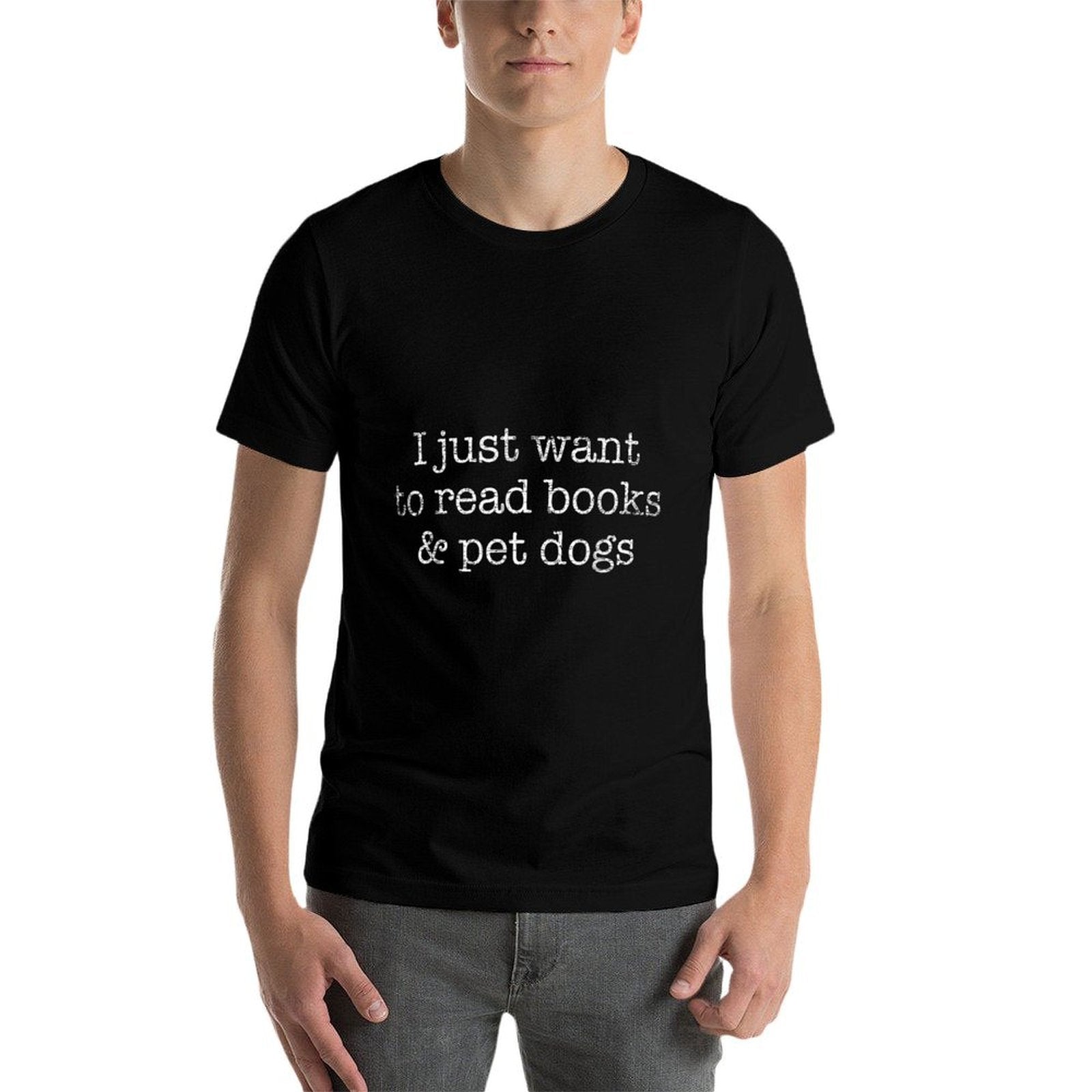 I Just Want To Read Books And Pet Dogs Reading Comfortable T-Shirt