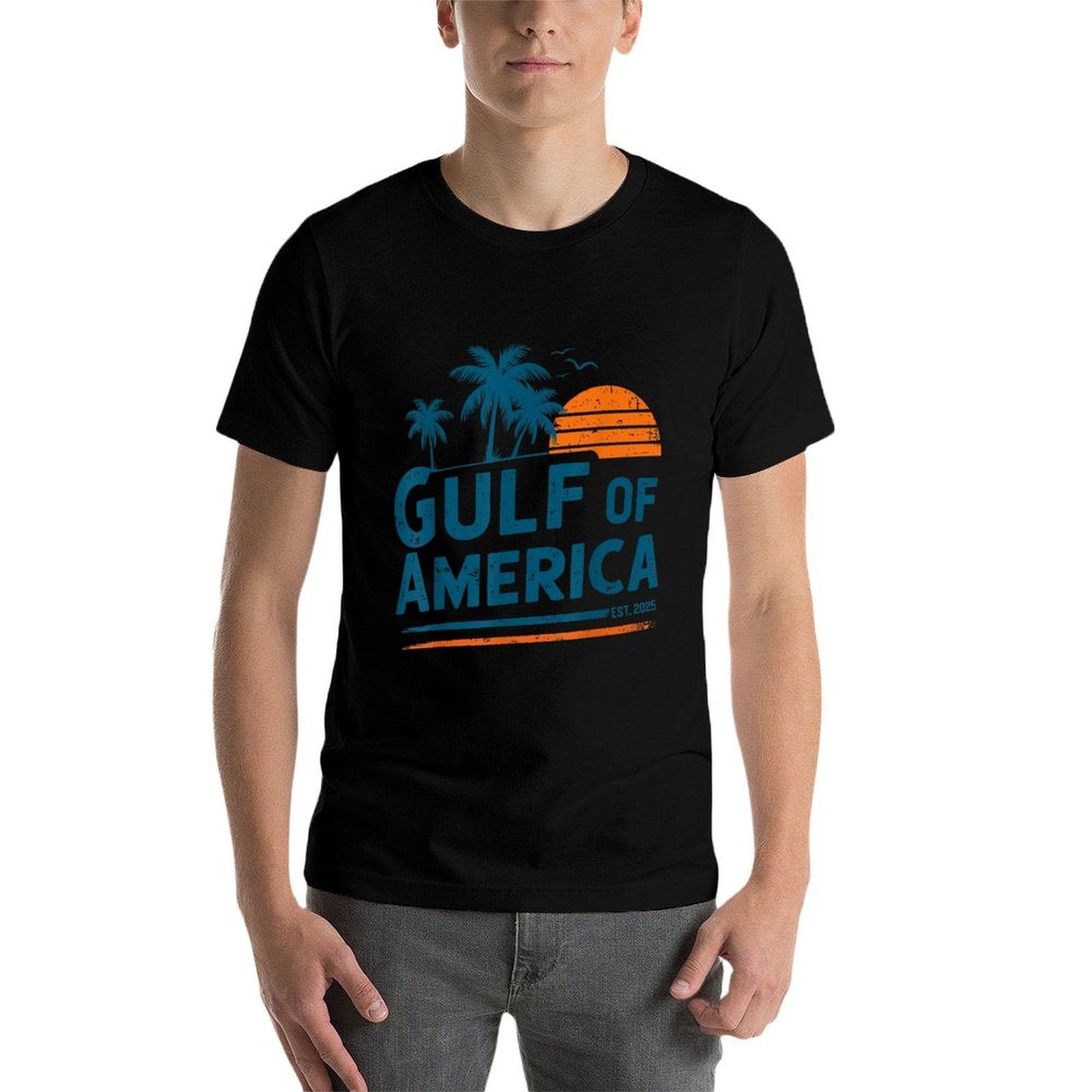 Retro Vintage Gulf Of US America 2025 American Gifts  Heathered Texture T-Shirt