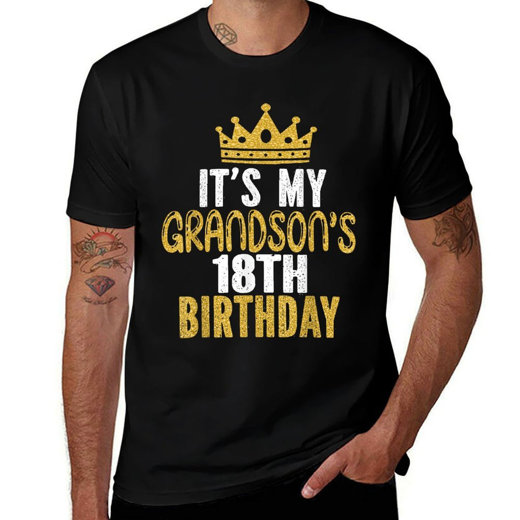 It's My Grandson's 18th Birthday 18 Years Old Boy  Tagless Design T-Shirt