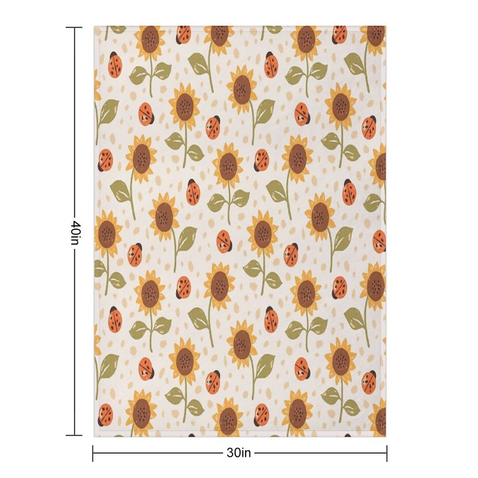 Sunflowers And Ladybugs Shrink-resistant Throw Blanket