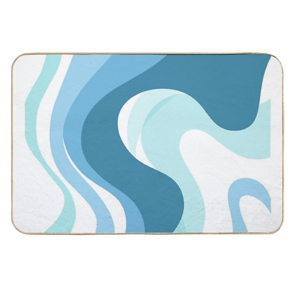 Blue Curve  Fade-Resistant Bath Mat