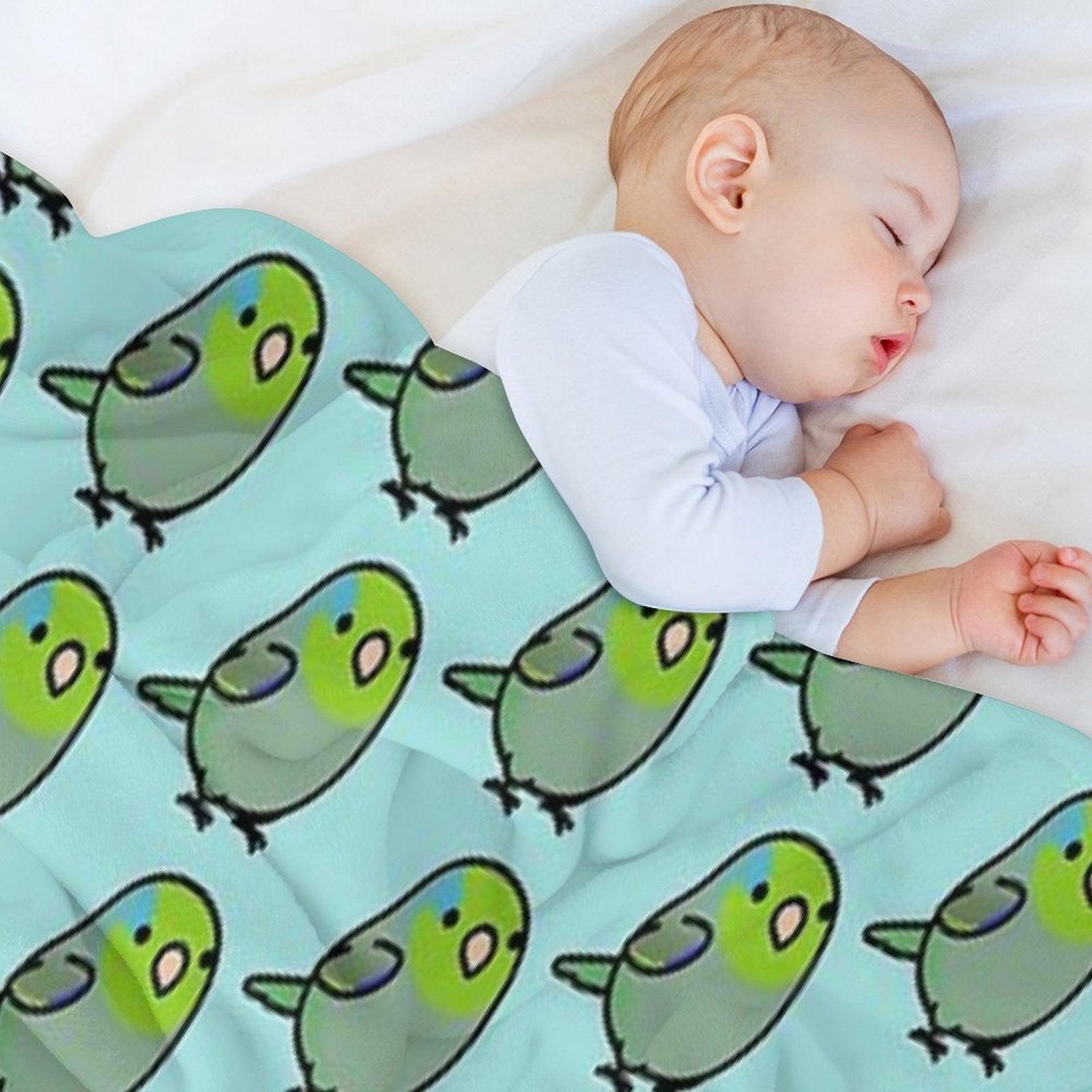 Chubby Green Parrotet All-season Throw Blanket