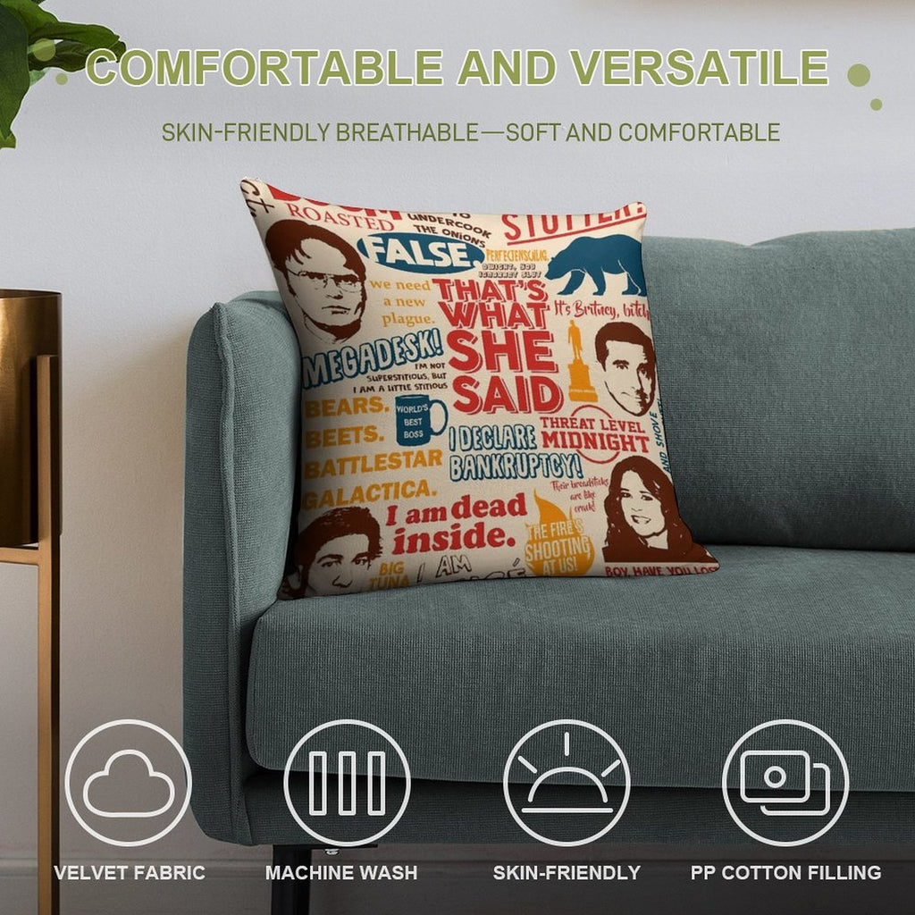 All The Best Quotes from The Office - That's What She Said! Soft Skin-Friendly Throw Pillow