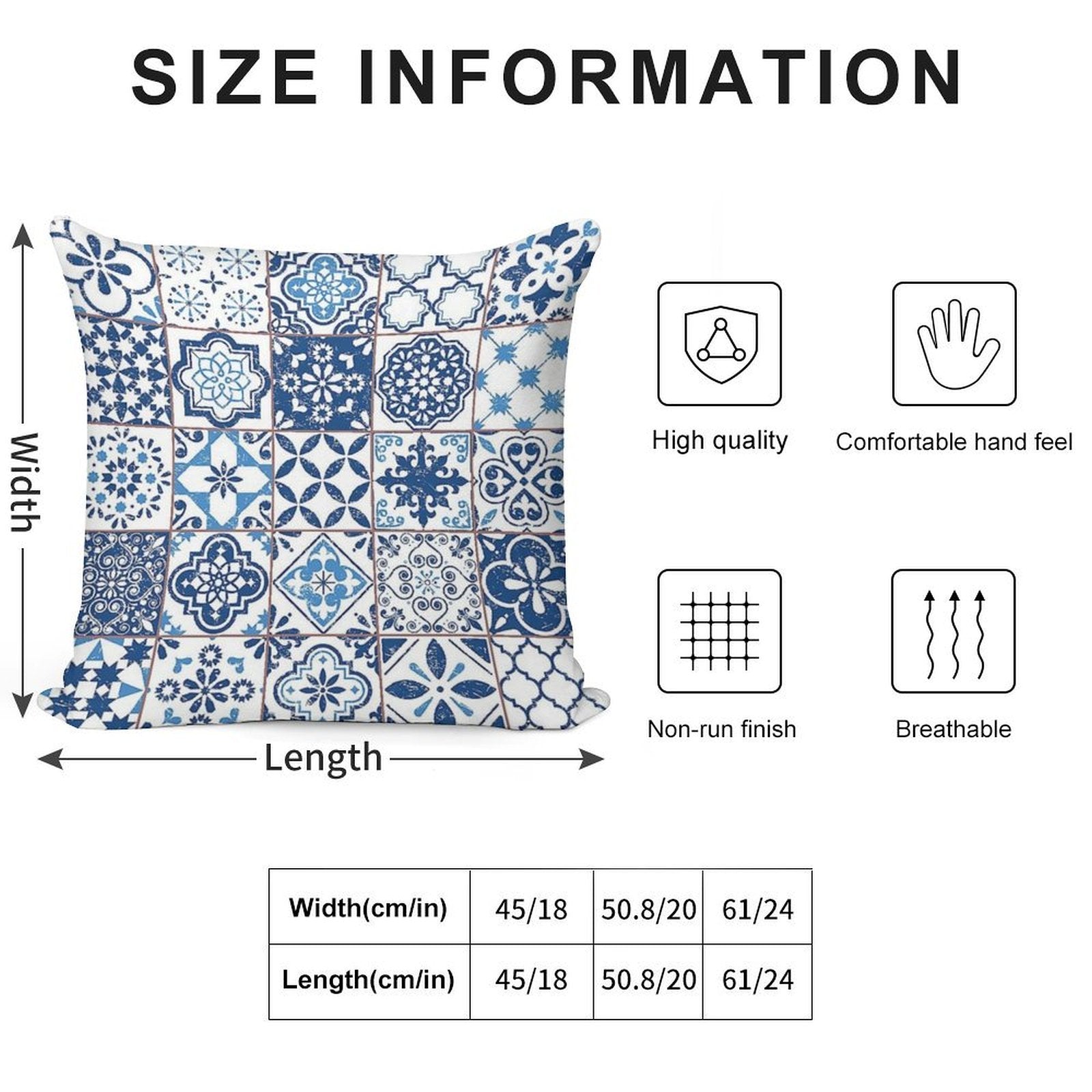 Portuguese Azulejos Soft Style Accent Throw Pillow