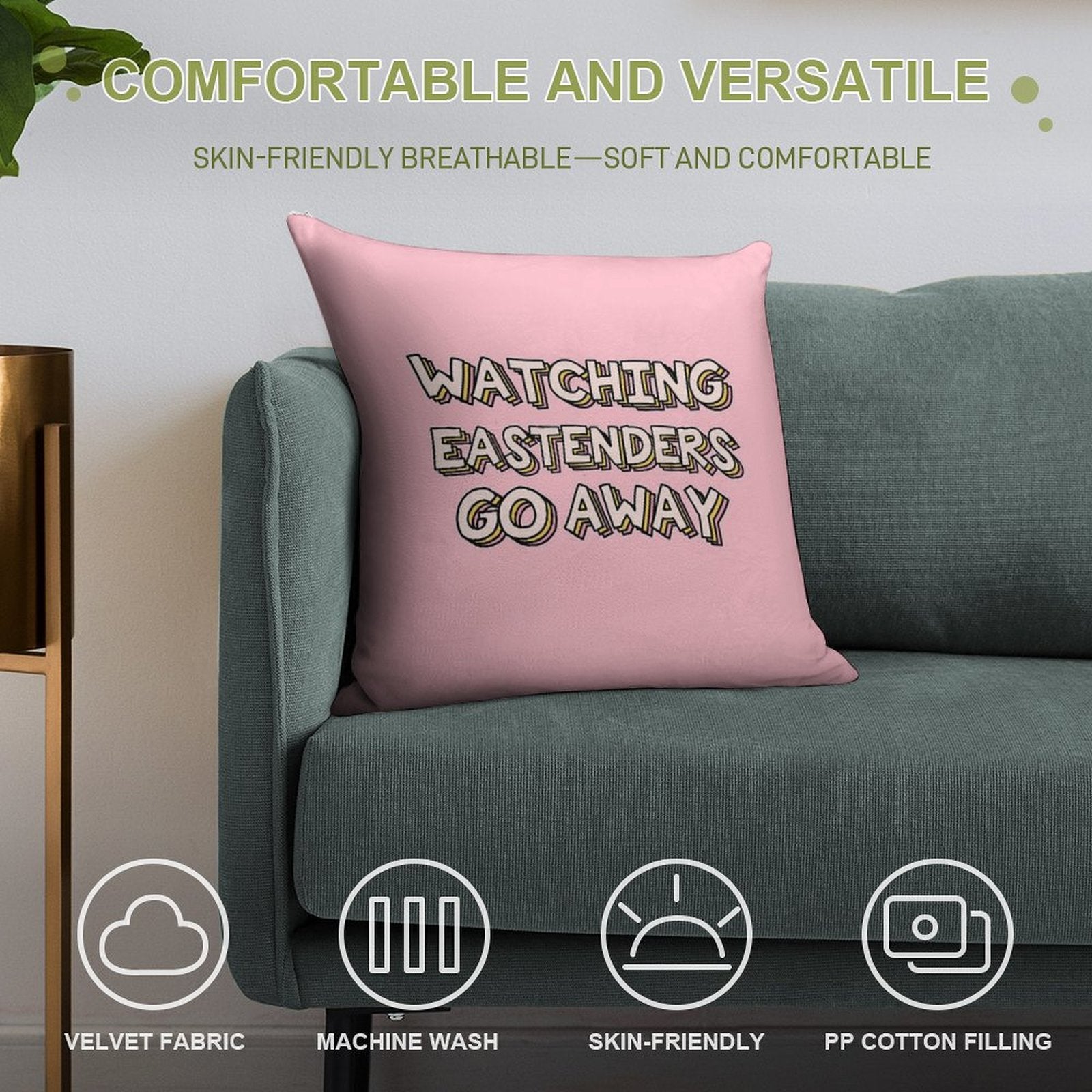 Watching Eastenders Go Away Soft Bedroom Essential Throw Pillow