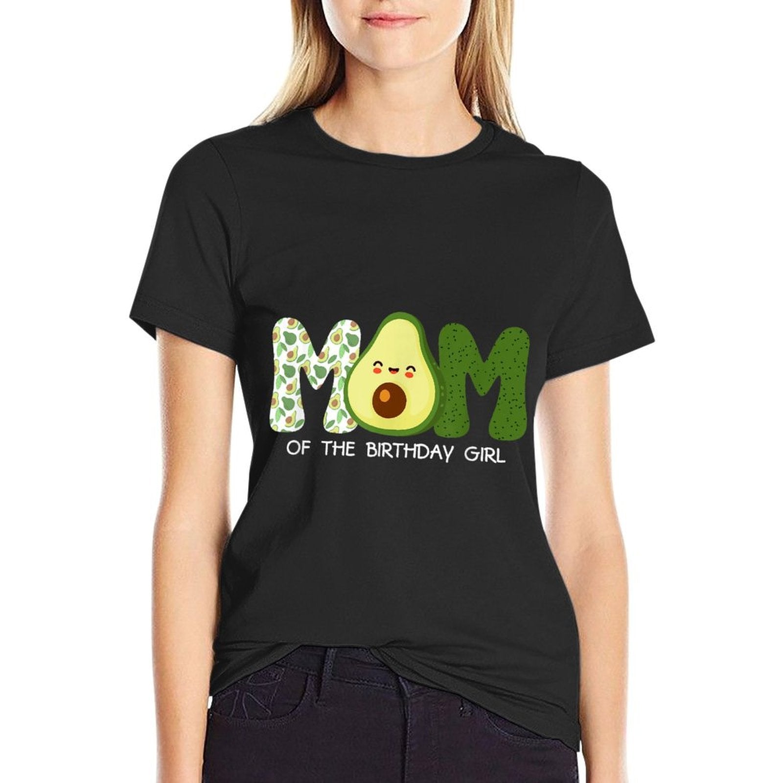 Mom Of The Birthday For Girl Avocado Mom Theme Birthday  Trendy Pattern T-Shirt