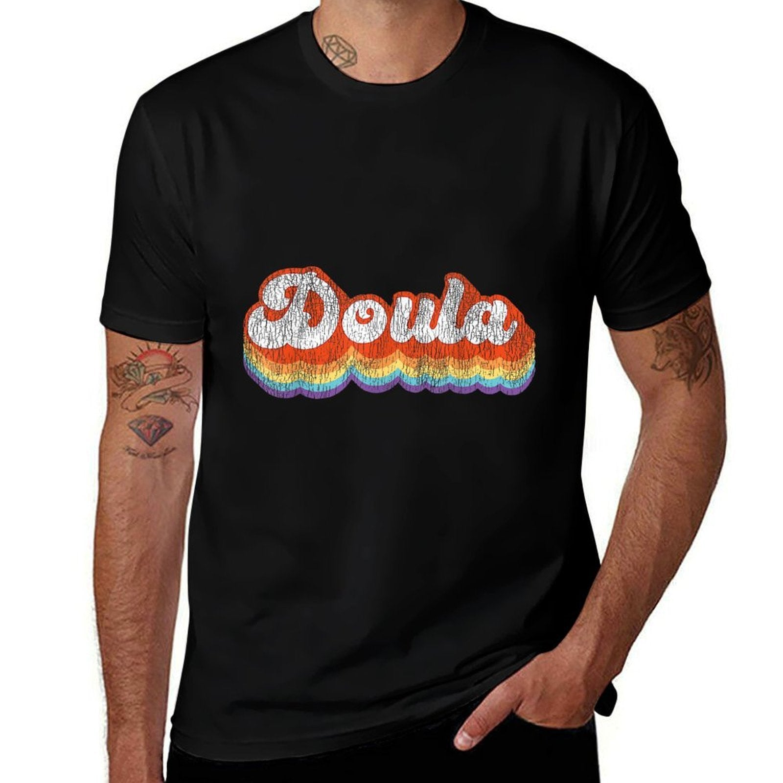 Doula Birth Worker Retro Vintage Doula  Lightweight T-Shirt