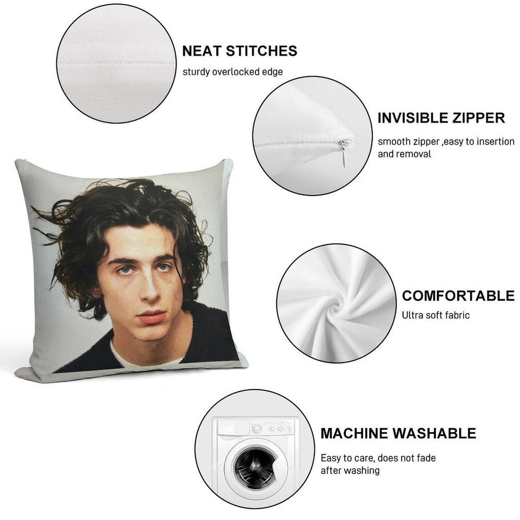 Timothee Chalamet Soft Durable Construction Throw Pillow