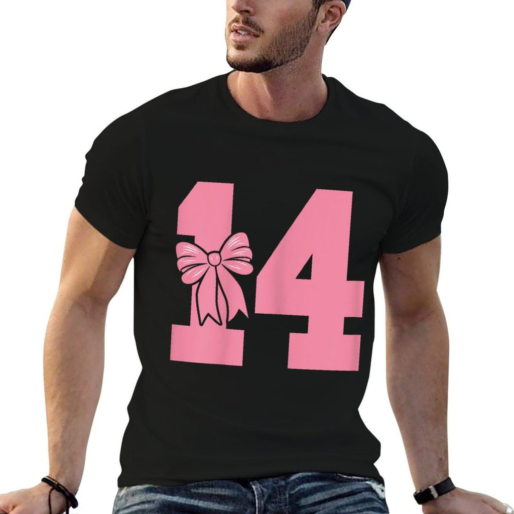 14th Birthday Pink Coquette Bow Cute Ribbon 14 Years Old  Versatile T-Shirt