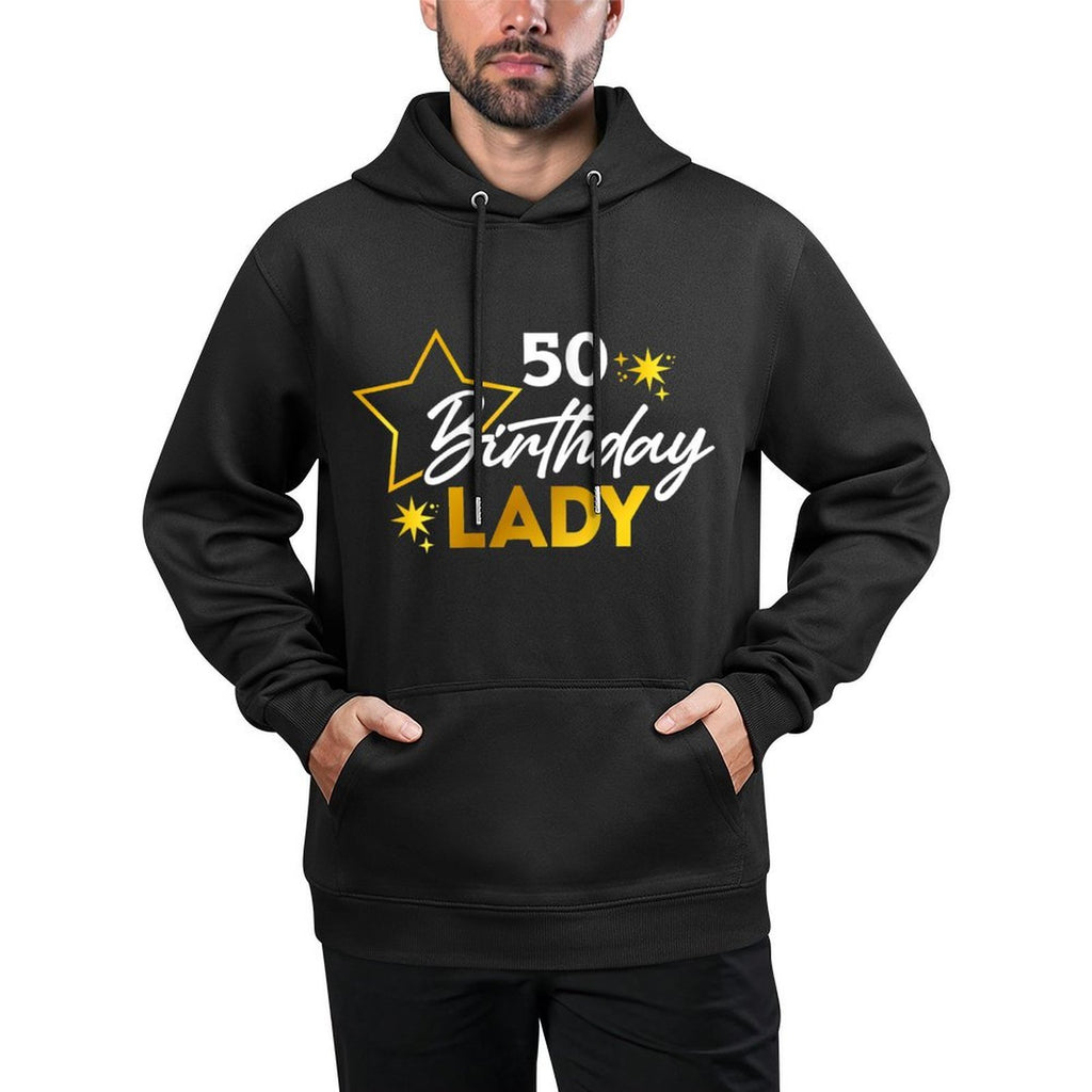 Womens 50th Birthday Lady for Her Fiftieth Bday Woman Shape Retention Hoodie