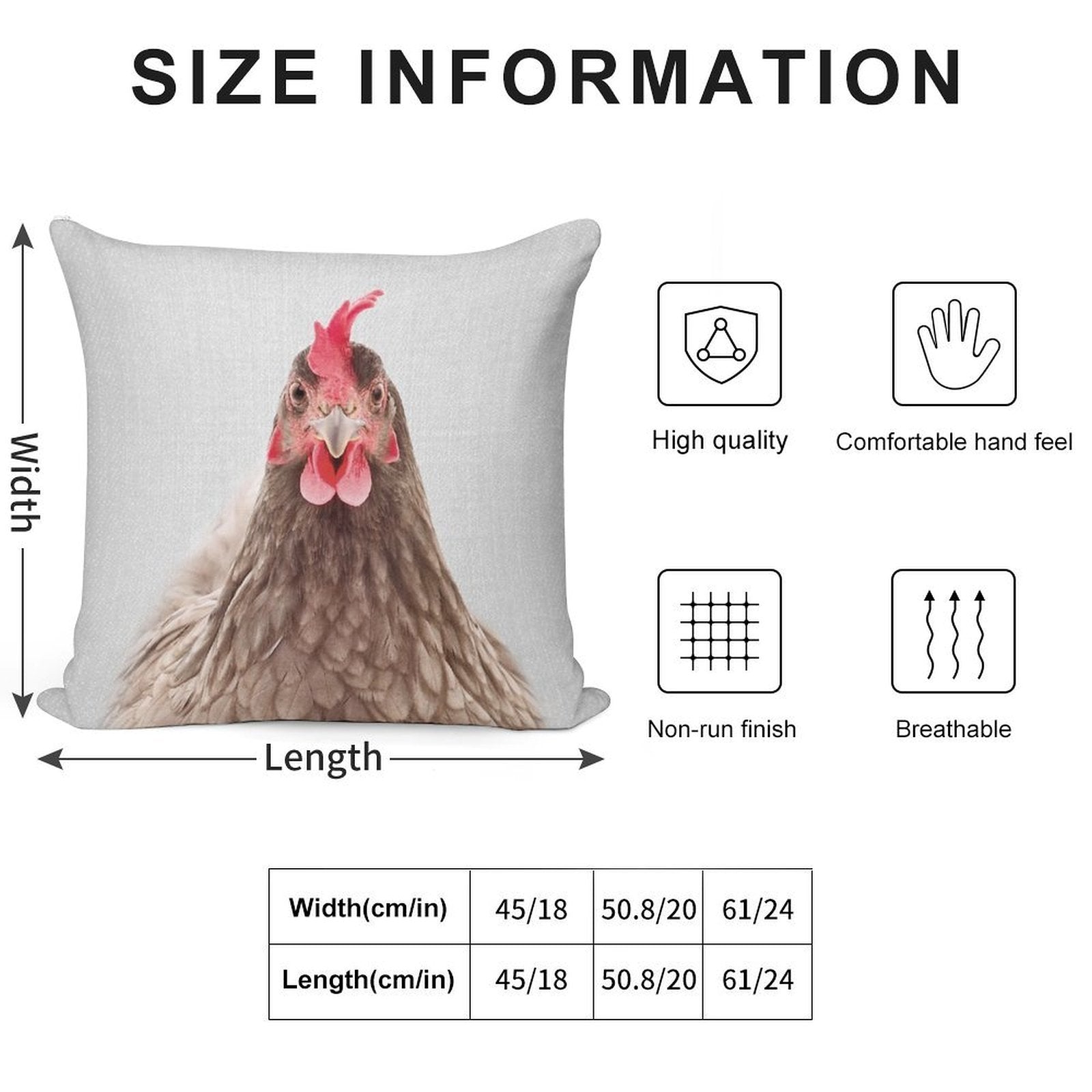 Chicken - Colorful Soft Ultra-Soft Texture Throw Pillow