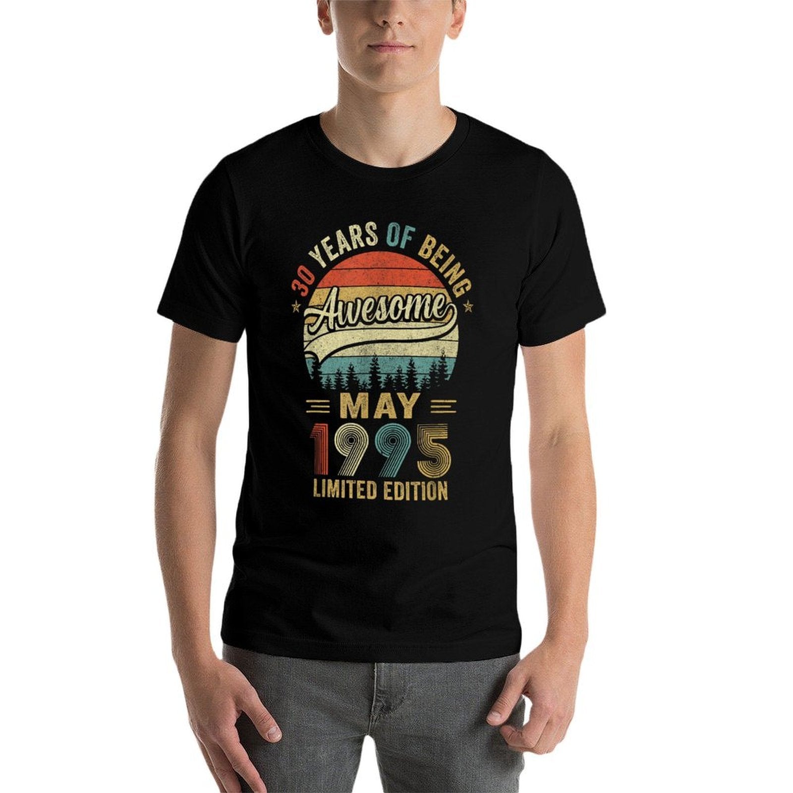 Vintage May 1995 30 Year Old 30Th Birthday Men Women  Rolled Sleeves T-Shirt