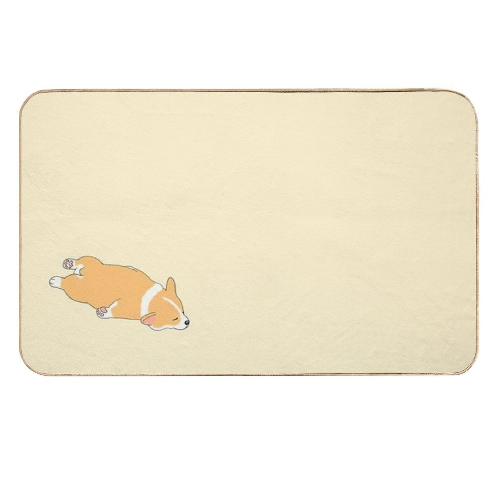 Cute Sploot Sleeping Corgi  Repositionable Bath Mat
