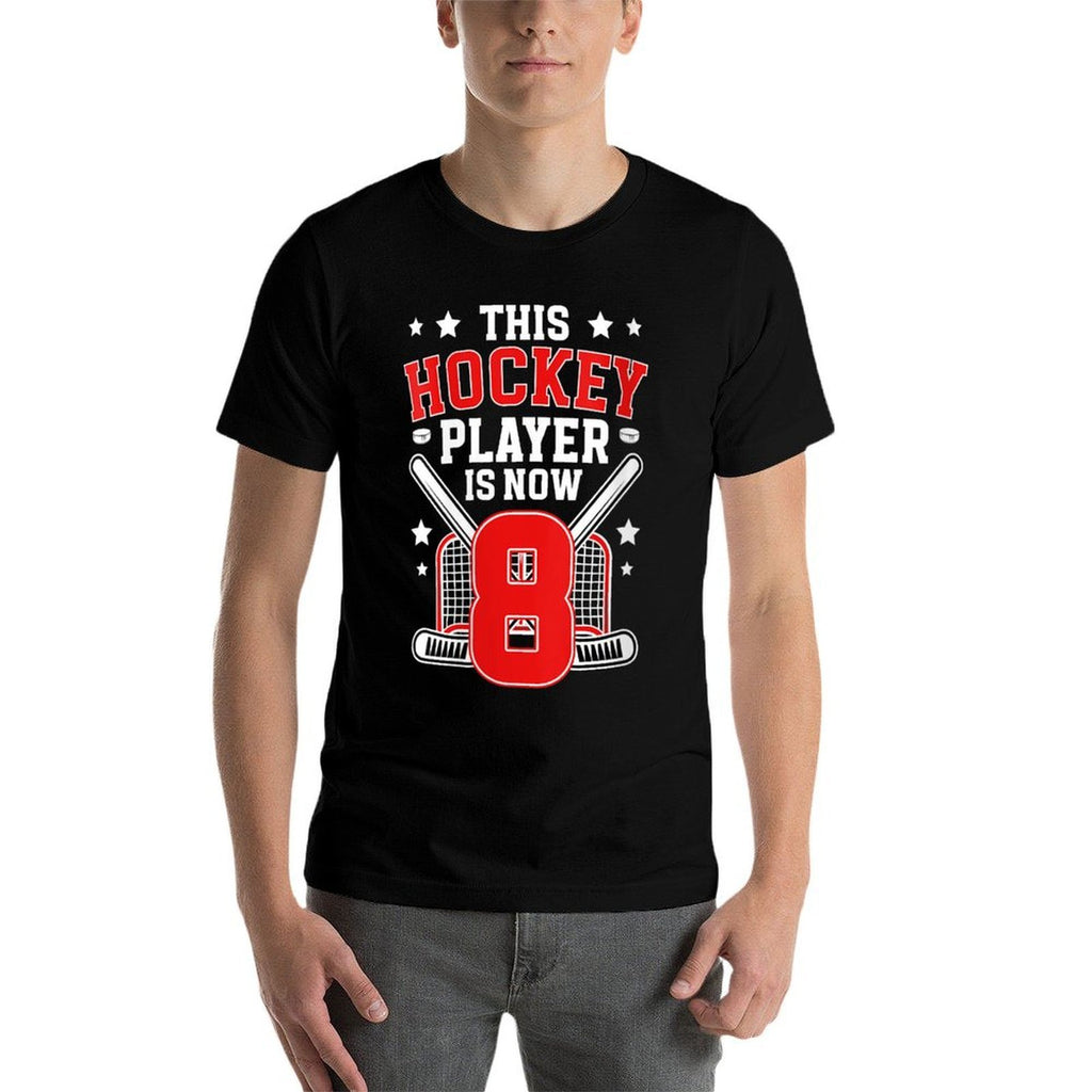 Womens 8th Ice Hockey Birthday Eight Year Old Ice Hockey Player  Tagless Design T-Shirt