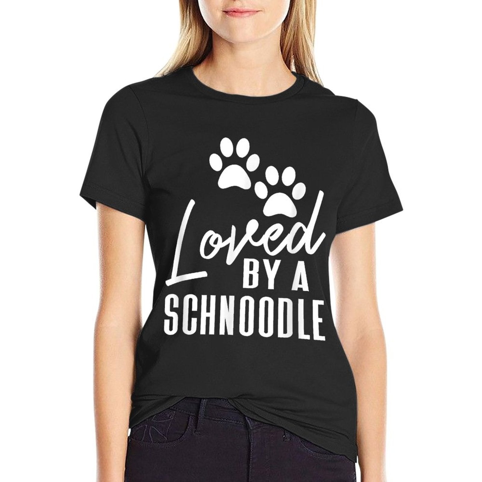 Loved By A Schnoodle - Dog Mom Or Dad  Moisture-wicking T-Shirt