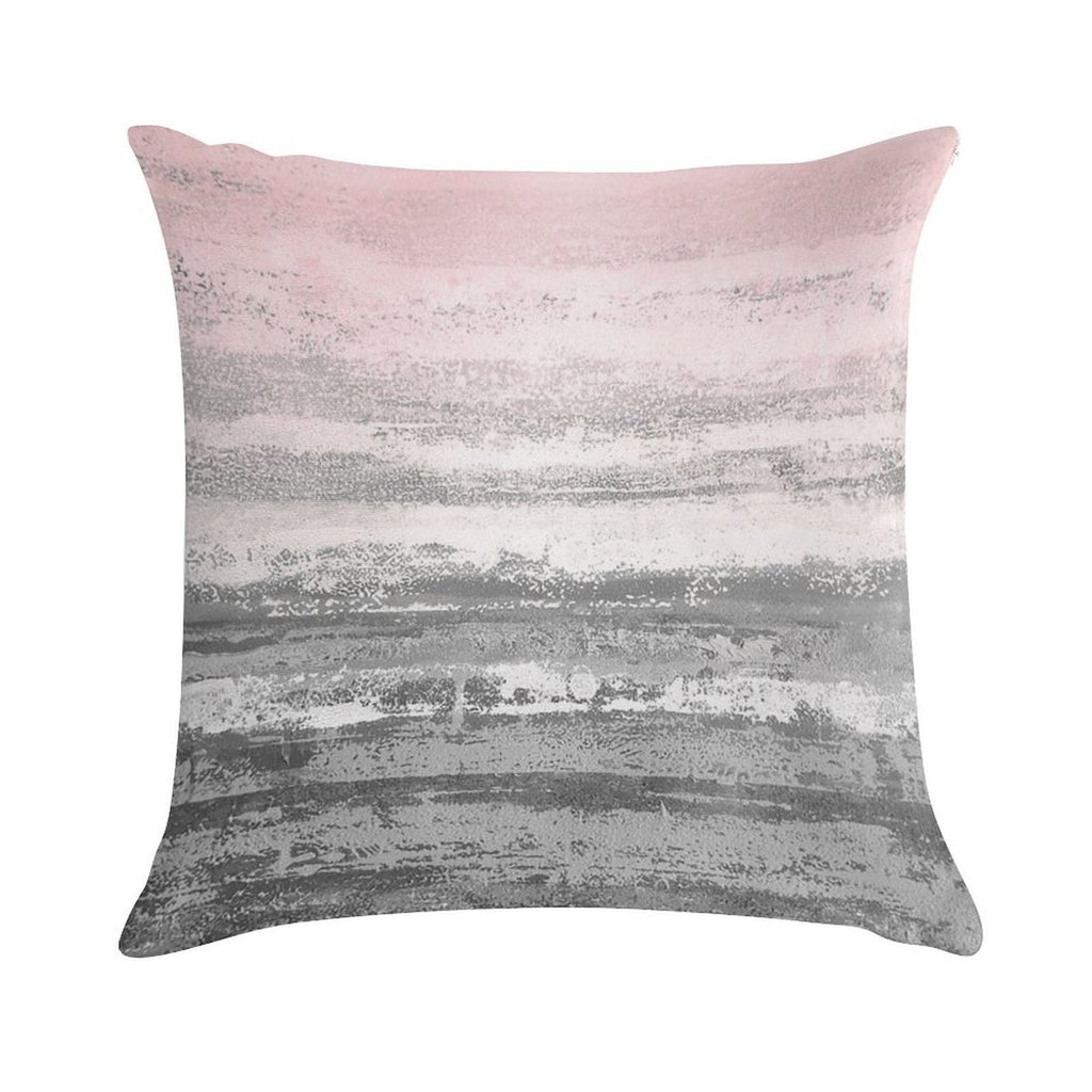 Pink Gray Landscape Soft Decorative Cover Throw Pillow