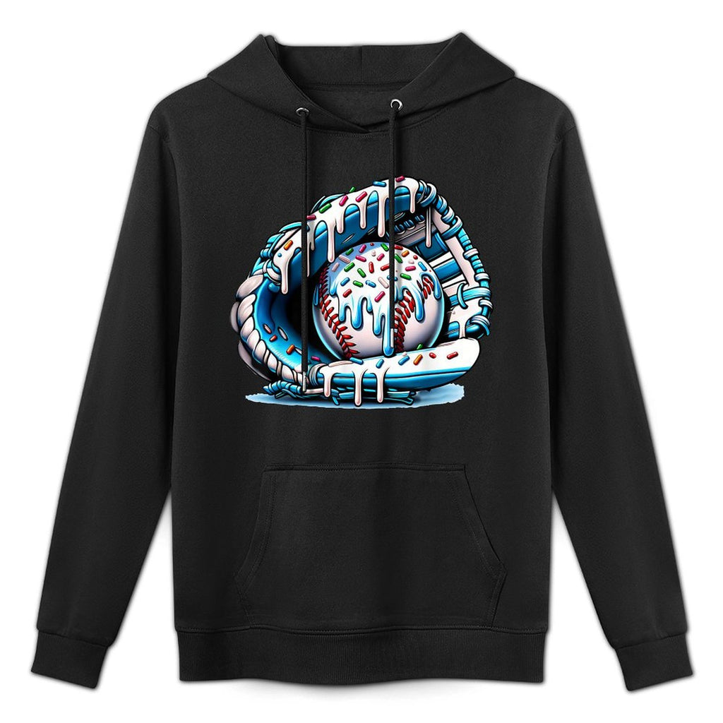 Baseball Drip Ice Cream Sprinkles Baseball Glove Cotton-Polyester Blend Hoodie