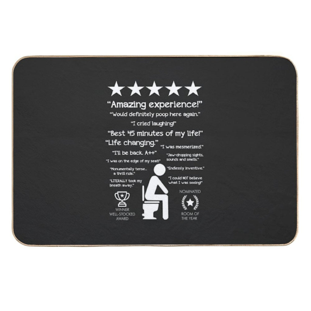 Funny Bathroom Unforgettable Experience Would Poop Here Again CHALK  Absorbent Bath Mat