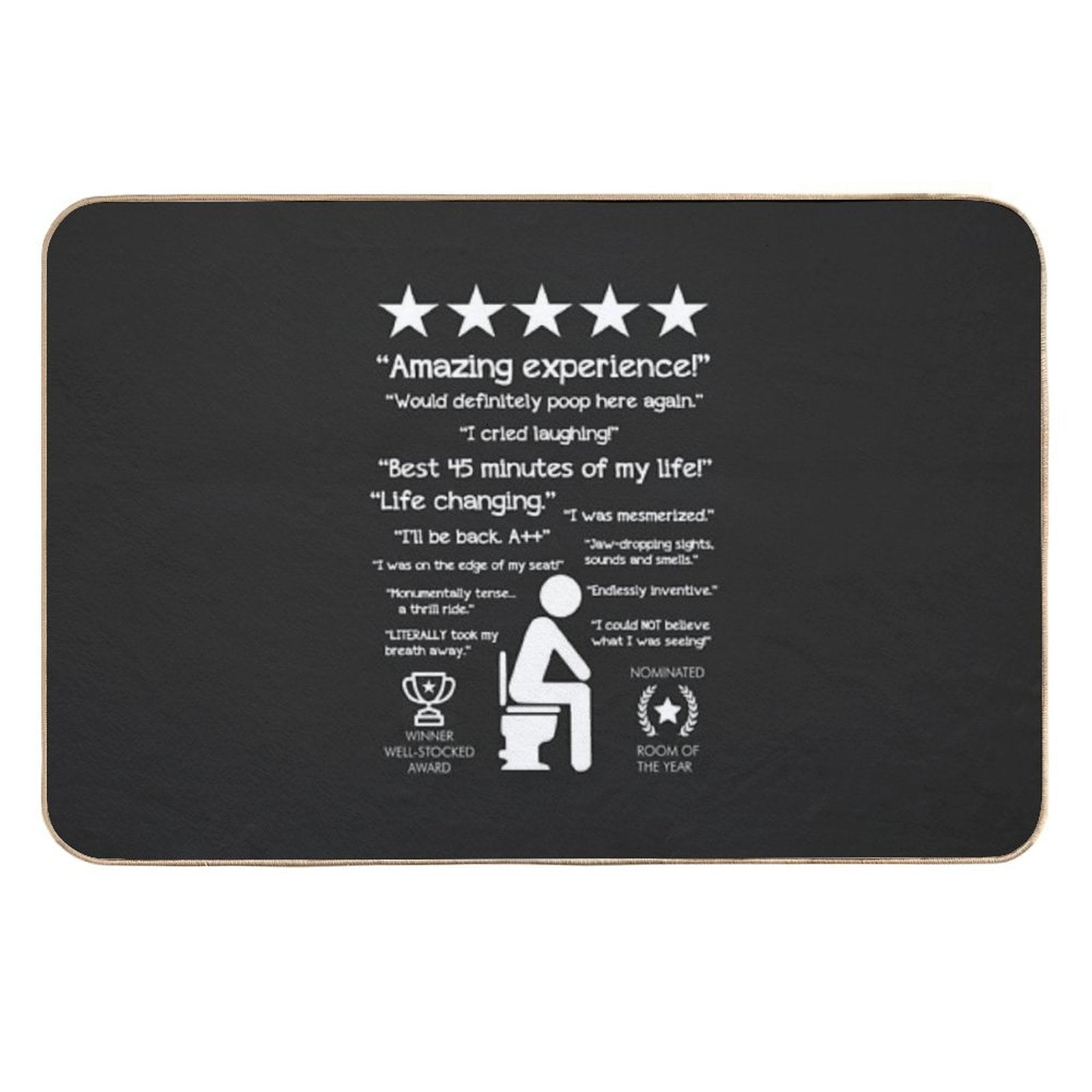 Funny Bathroom Unforgettable Experience Would Poop Here Again CHALK  Absorbent Bath Mat