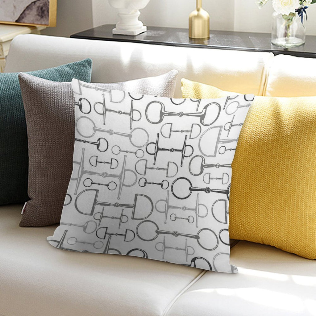 Snaffles Multi Gray Soft Short Plush Fabric Throw Pillow