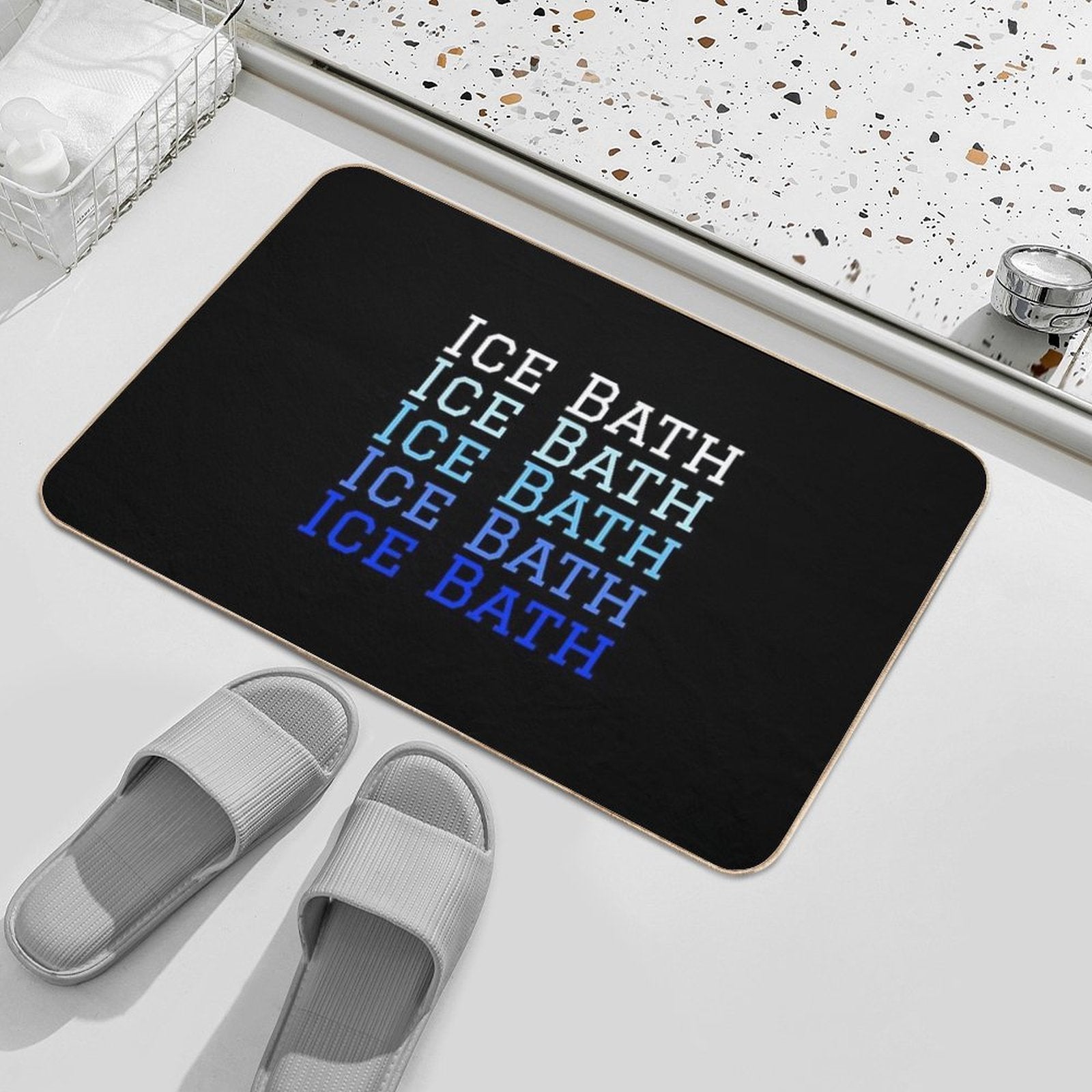 Ice Bath Repeat - Cold Therapy - Wild Swimming Tees Durable Bath Mat