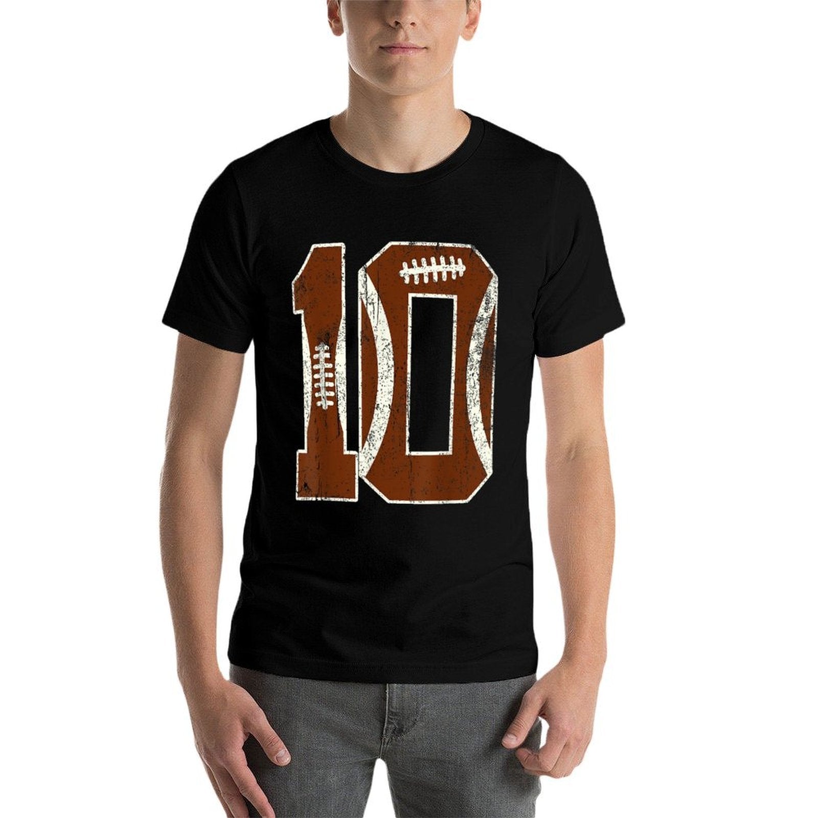 10th Birthday Football Lovers Bdy Boy 10 Year Old Girl  High-quality Stitching T-Shirt