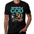 Womens Blessed By God For 50 Years Old 50 Birthday Gifts 50th BDay  Easy-care T-Shirt