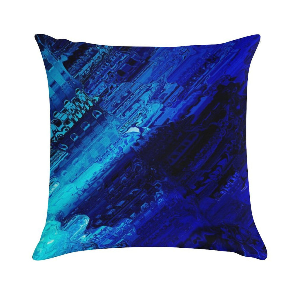 Cobalt Soft Short Plush Fabric Throw Pillow