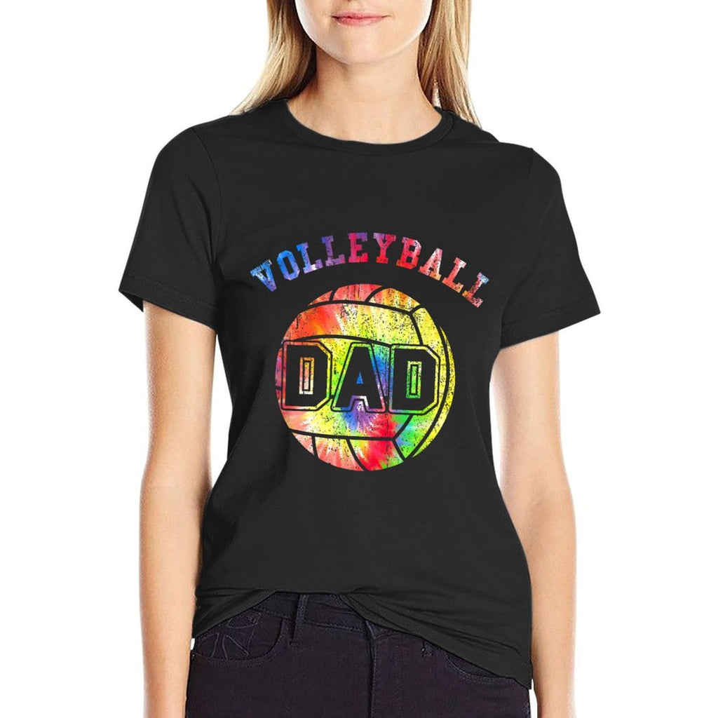 Volleyball Dad Colorful Tie Dye For Men  Classic T-Shirt