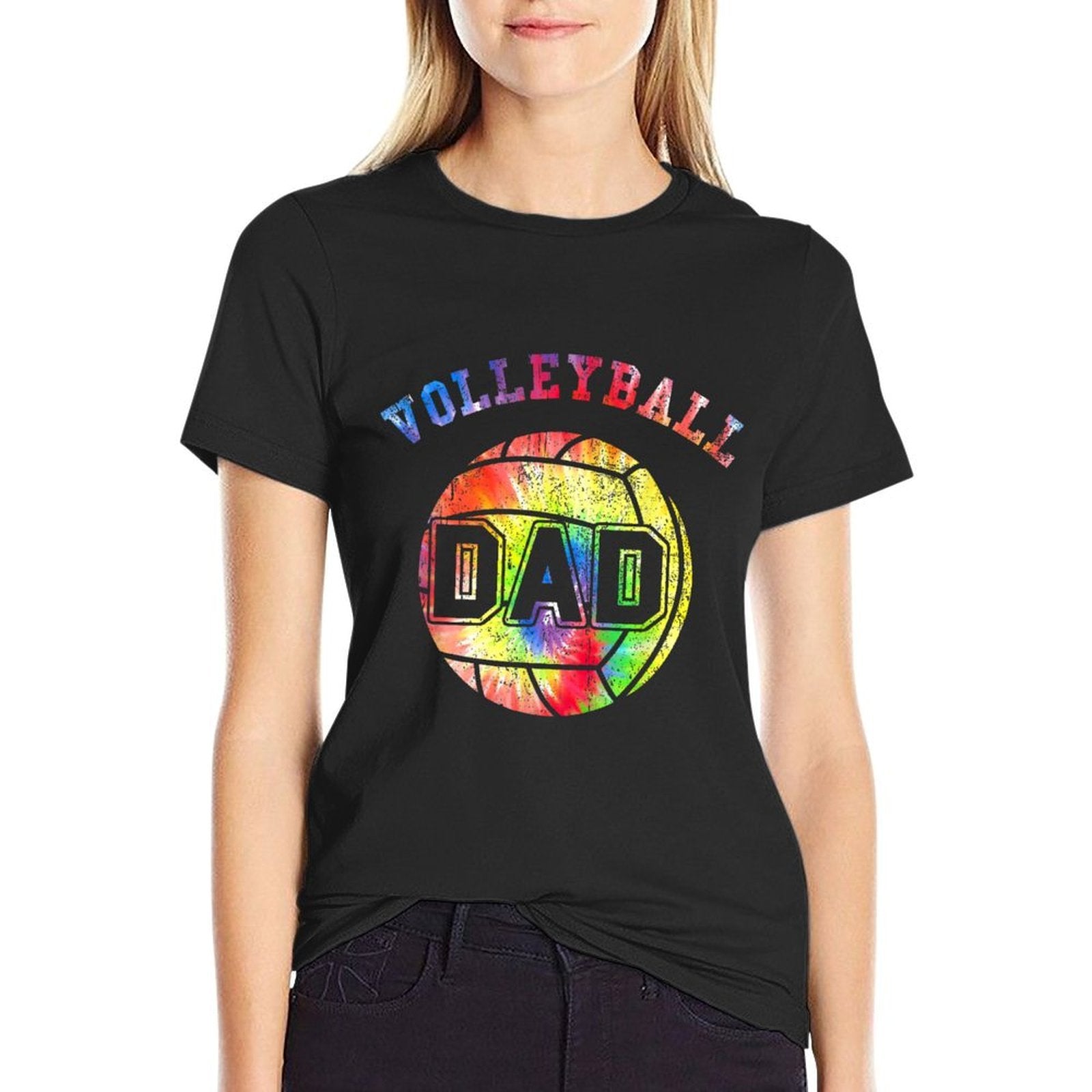 Volleyball Dad Colorful Tie Dye For Men  Classic T-Shirt