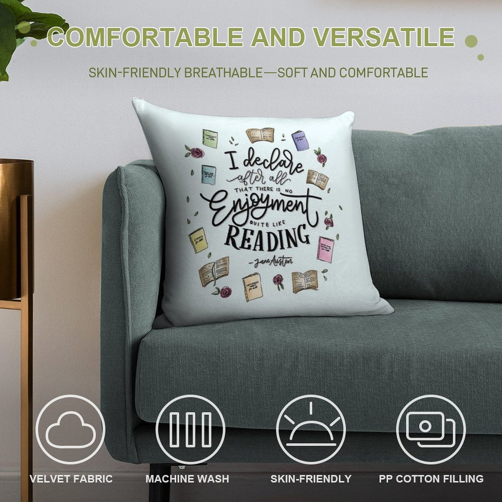 No Enjoyment Like Reading Soft Luxury Feel Throw Pillow