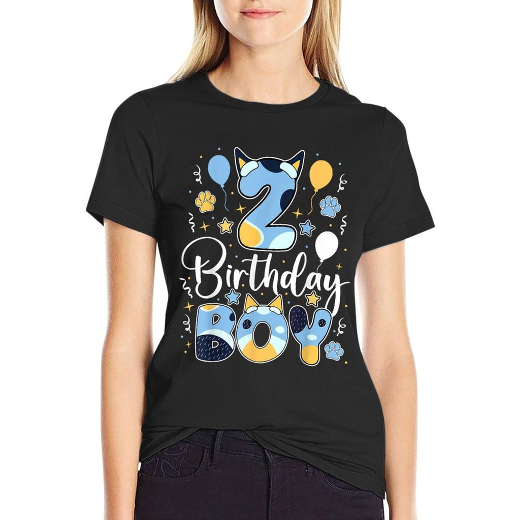 Birthday Boy 2 Present Blue Dog Lovers 2nd Birthday Toddlers  Odor-resistant T-Shirt