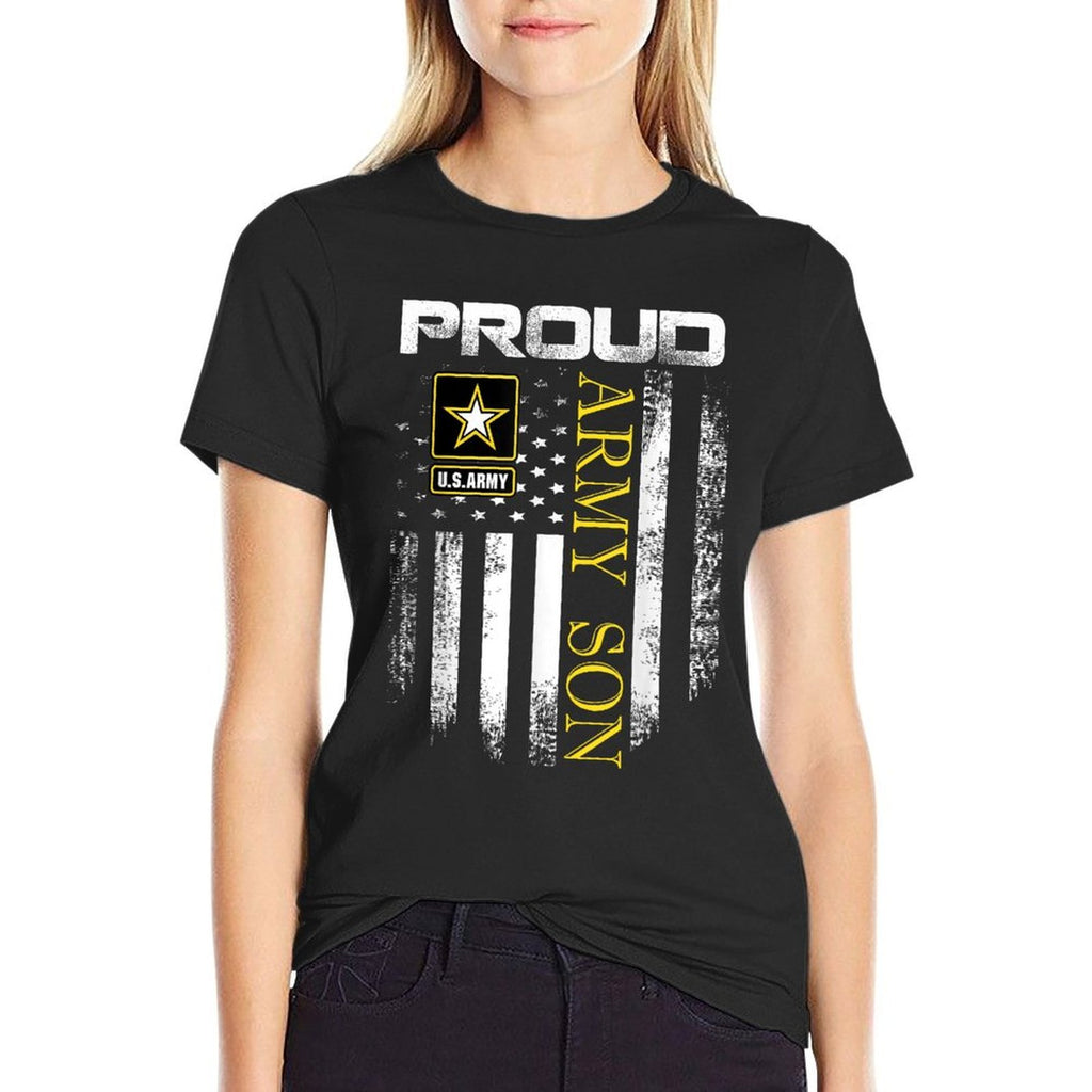 Vintage Proud Army Son With American Gift  Soft T-Shirt