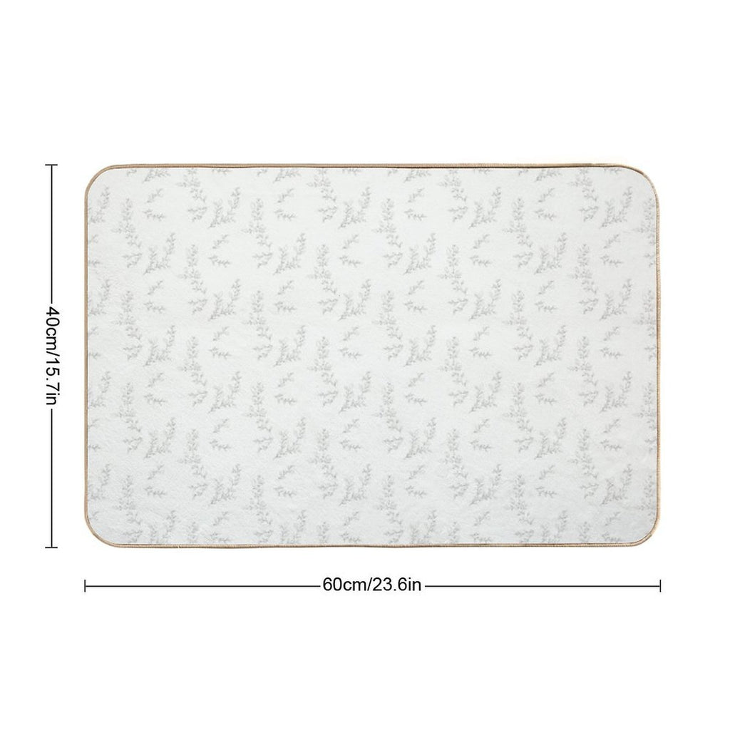 Minimalist Leaves Art  Toxin-Free Bath Mat