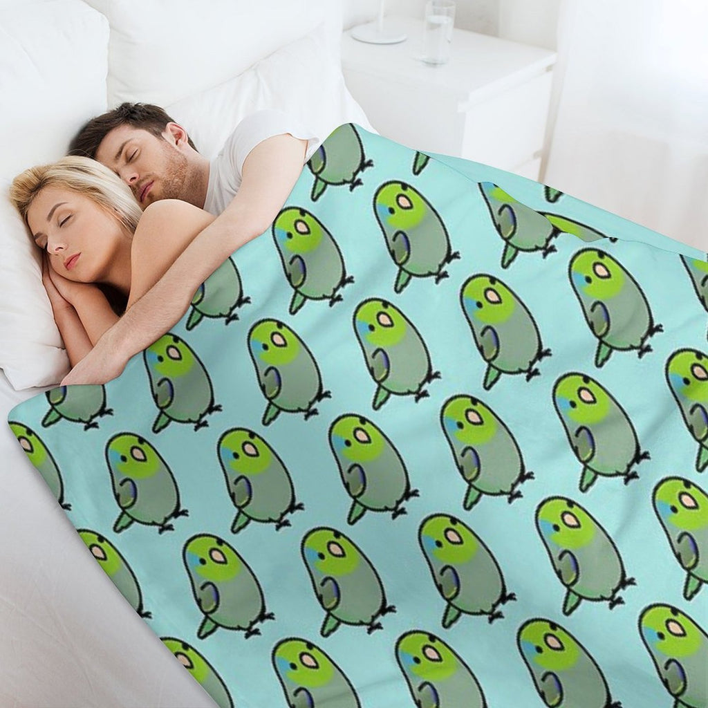 Chubby Green Parrotet All-season Throw Blanket