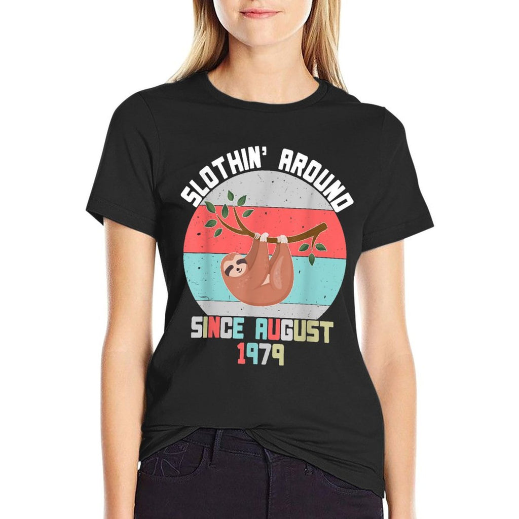 August 1979 40th Birthday  Vintage 1979 Birthday  Summer-ready Fabric T-Shirt