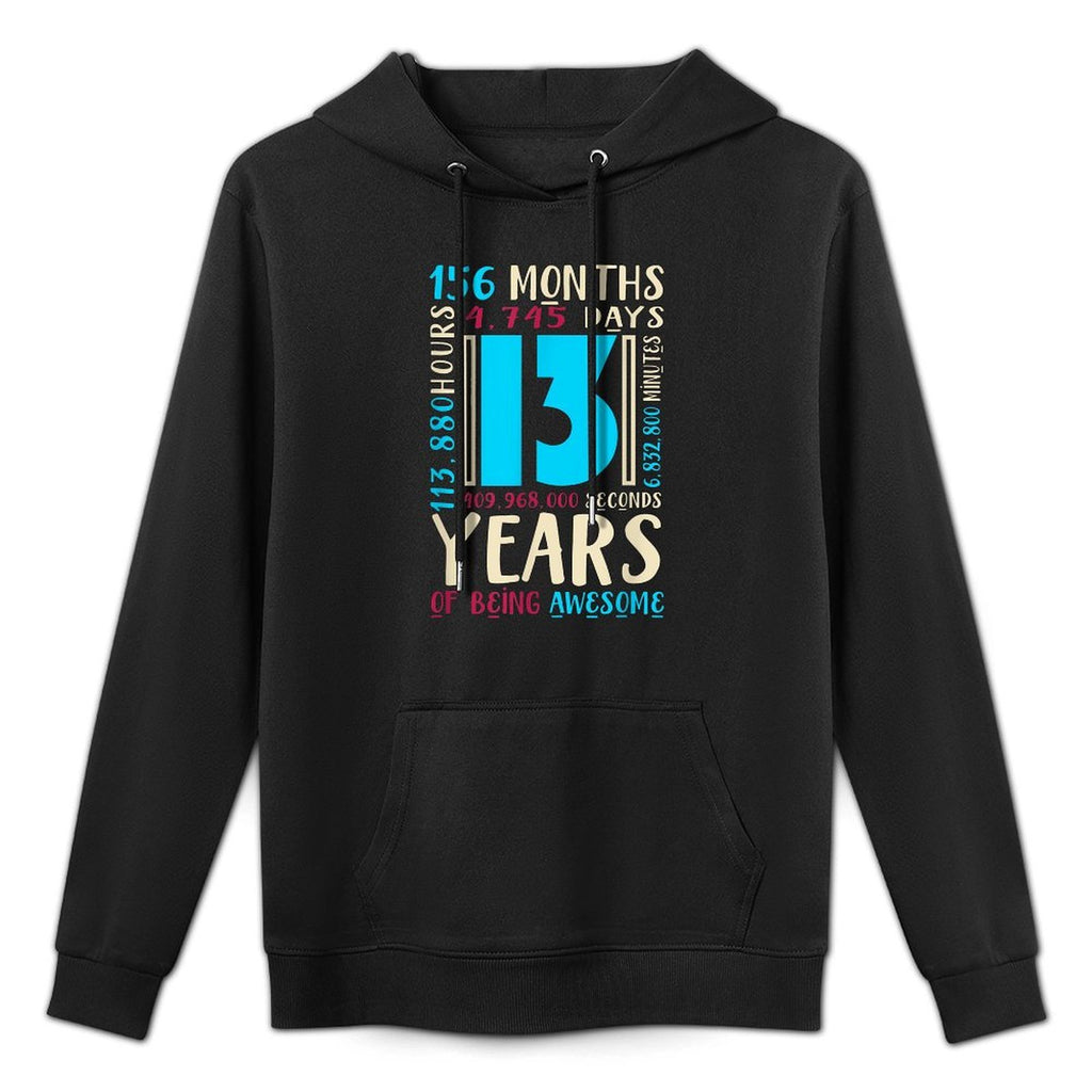 13th Birthday for Kids Gift Age 13 Year Old Boys Girls Relaxed Fit Hoodie
