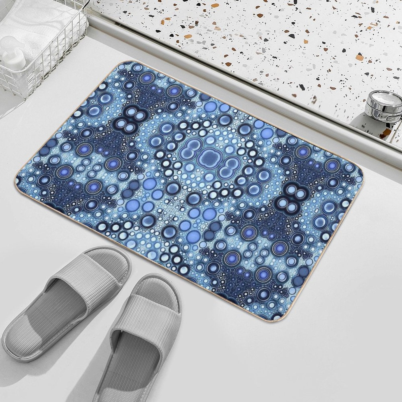 Jewels of Blues  Easy Maintenance Bath Mat