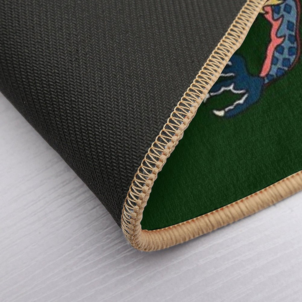 TIBETAN DRAGON RUG-green  Toxin-Free Bath Mat