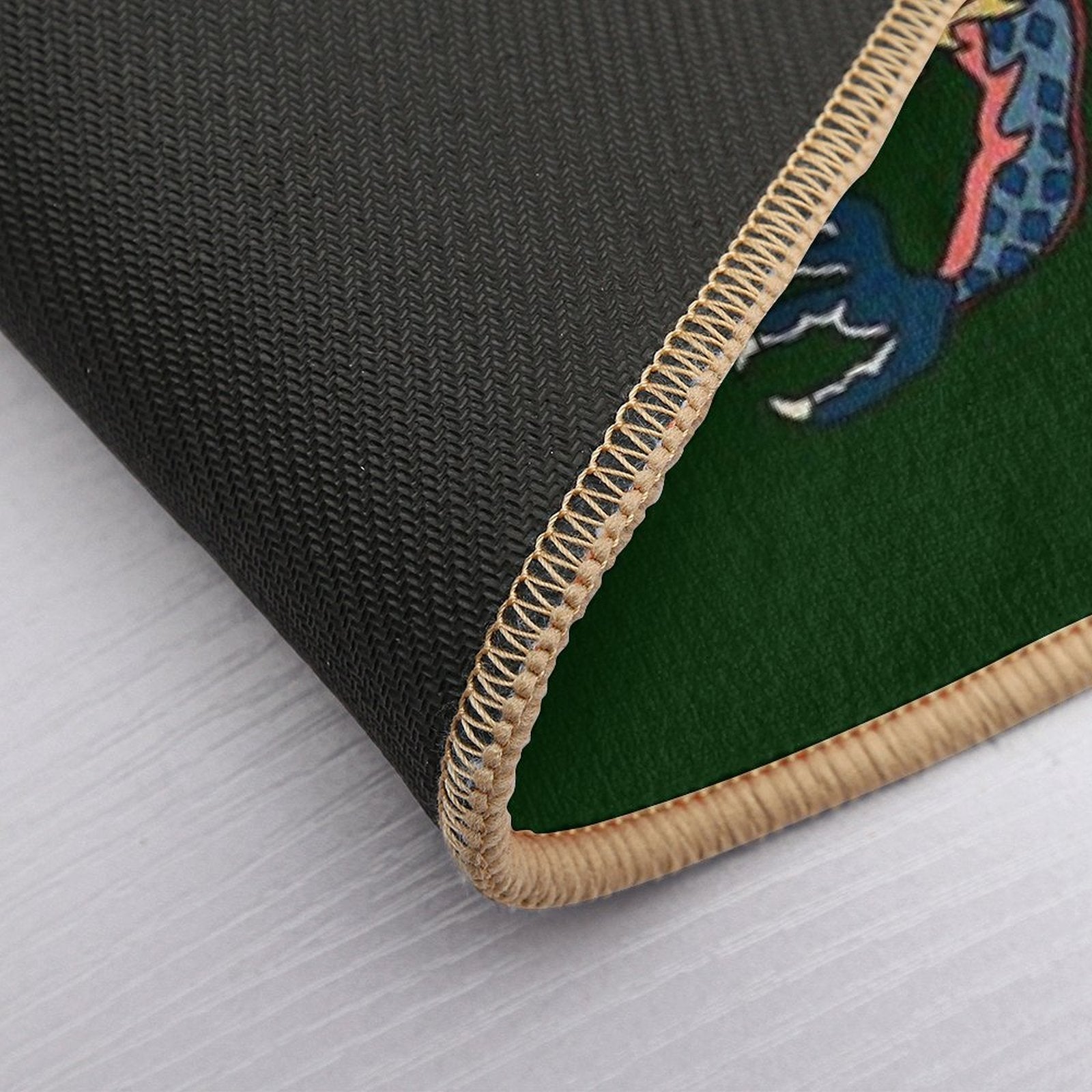 TIBETAN DRAGON RUG-green  Toxin-Free Bath Mat