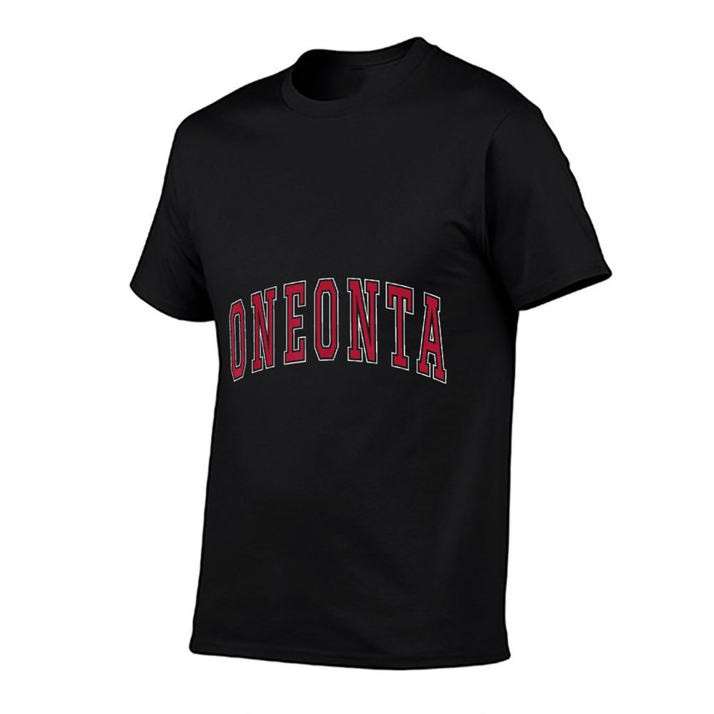 Oneonta New York Souvenir College Style Red Text  Versatile T-Shirt