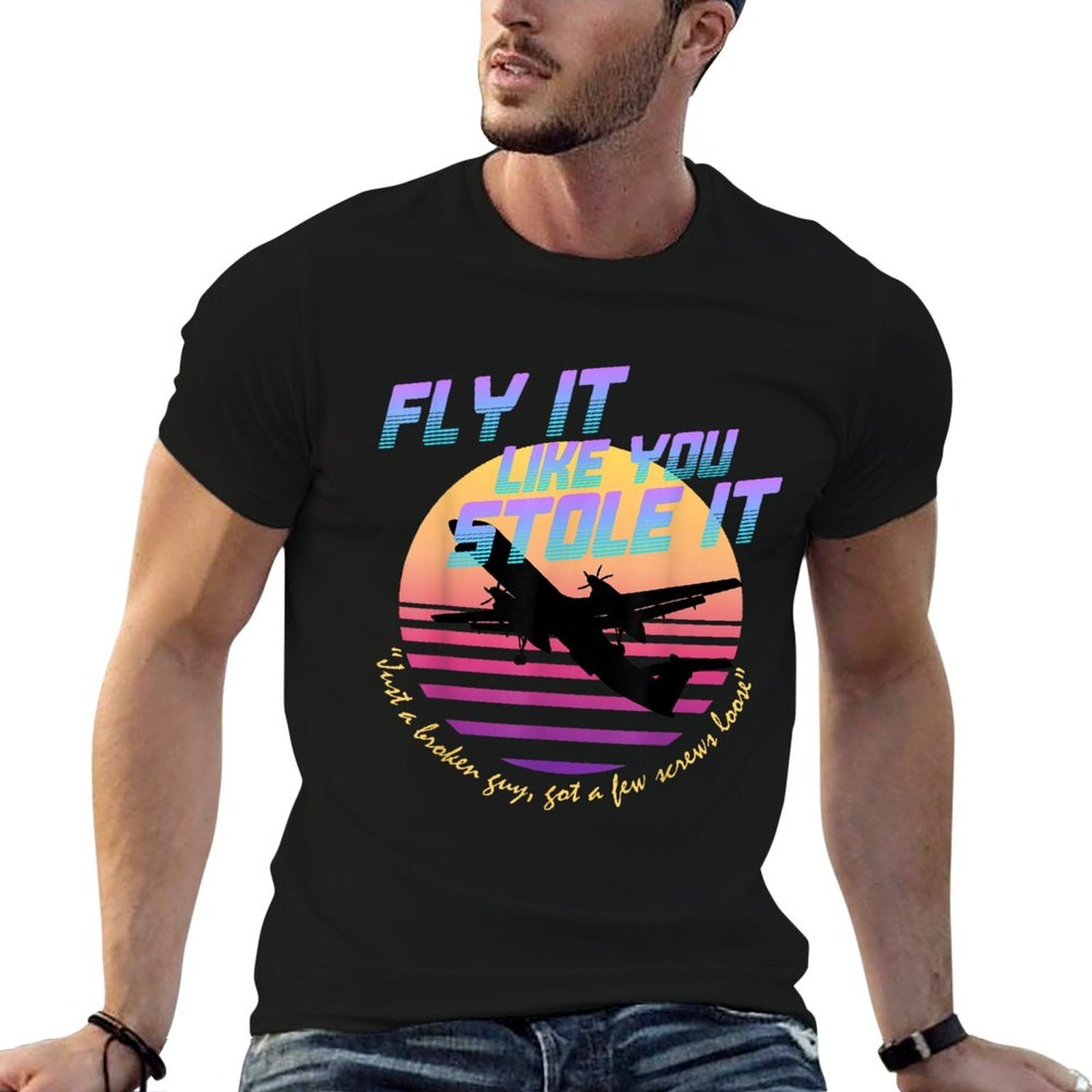 Fly It Like You Stole It - Sky King, Vaporwave, Aesthetic  Wrinkle-resistant T-Shirt