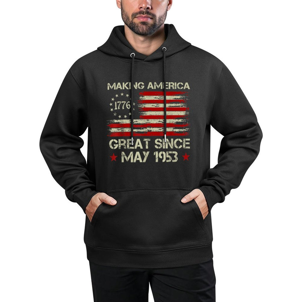May 1953 American 70 Year Old Gifts 70th Birthday Cotton-Polyester Blend Hoodie