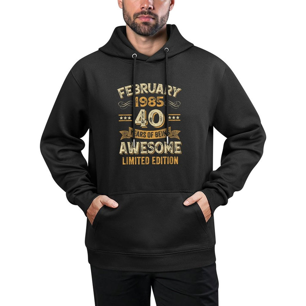 40 Years Awesome Vintage February 1985 40Th Birthday Medium-Weight Fabric Hoodie
