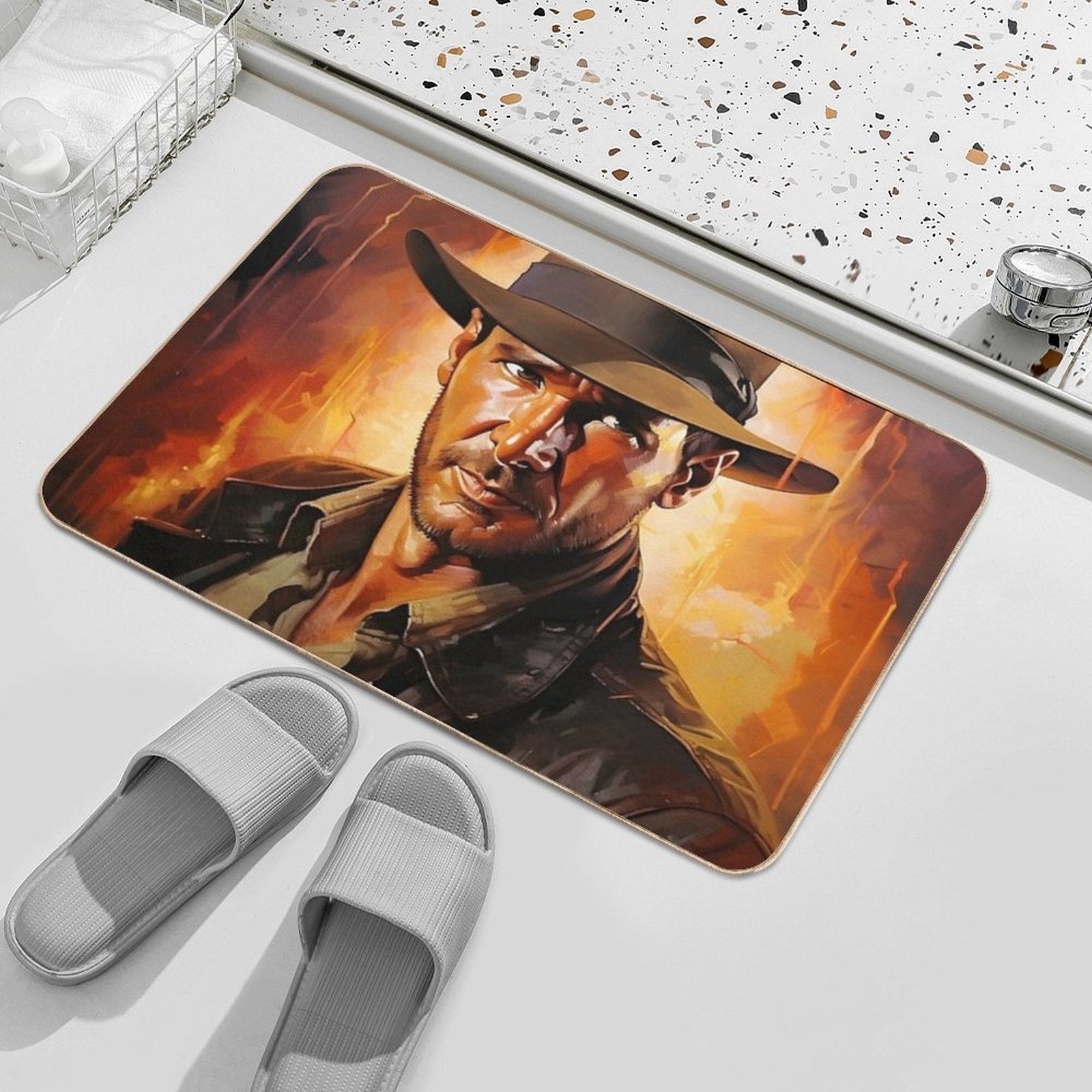 Indiana Jones Artwork  Easy To Clean Bath Mat