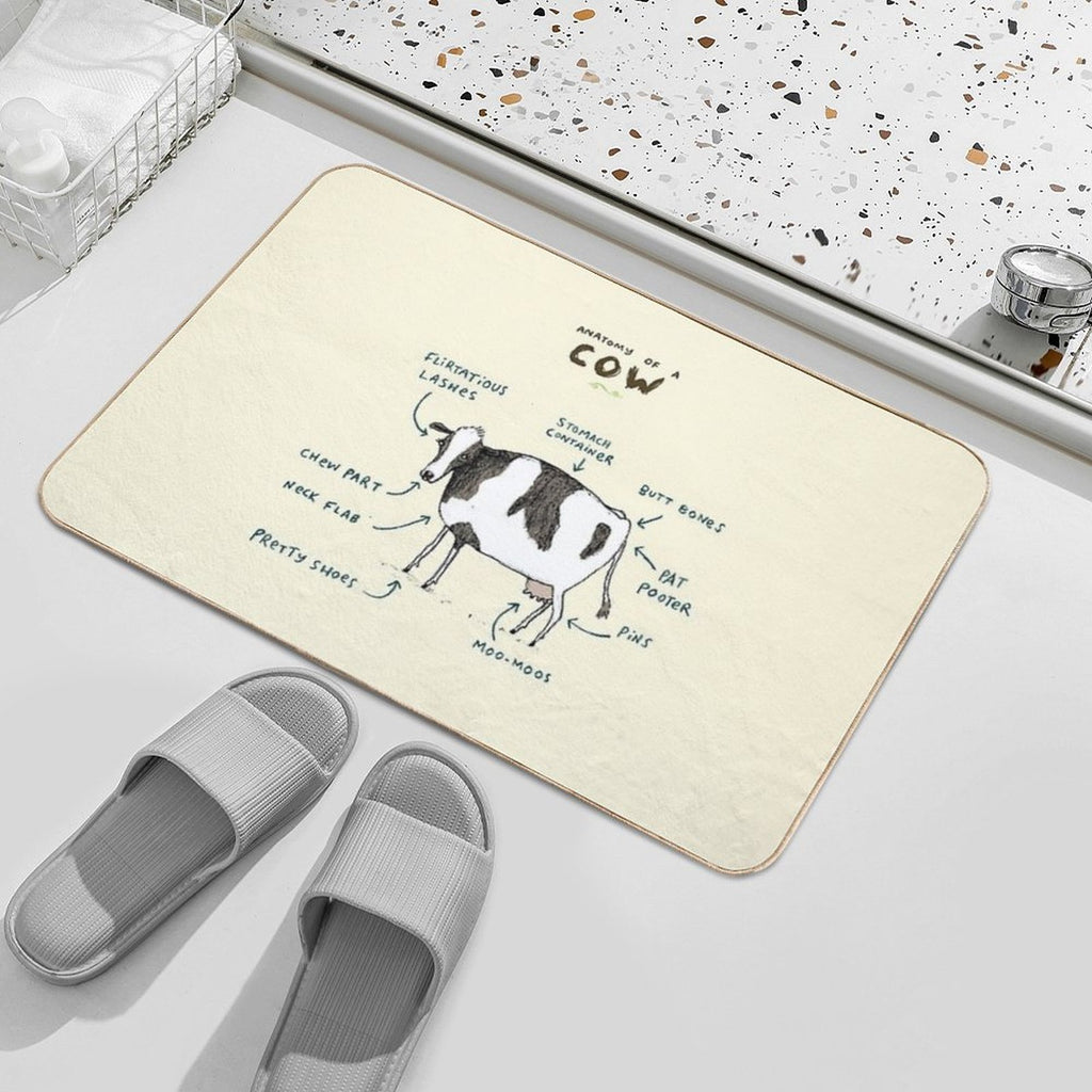 Anatomy of A Cow Durable Bath Mat