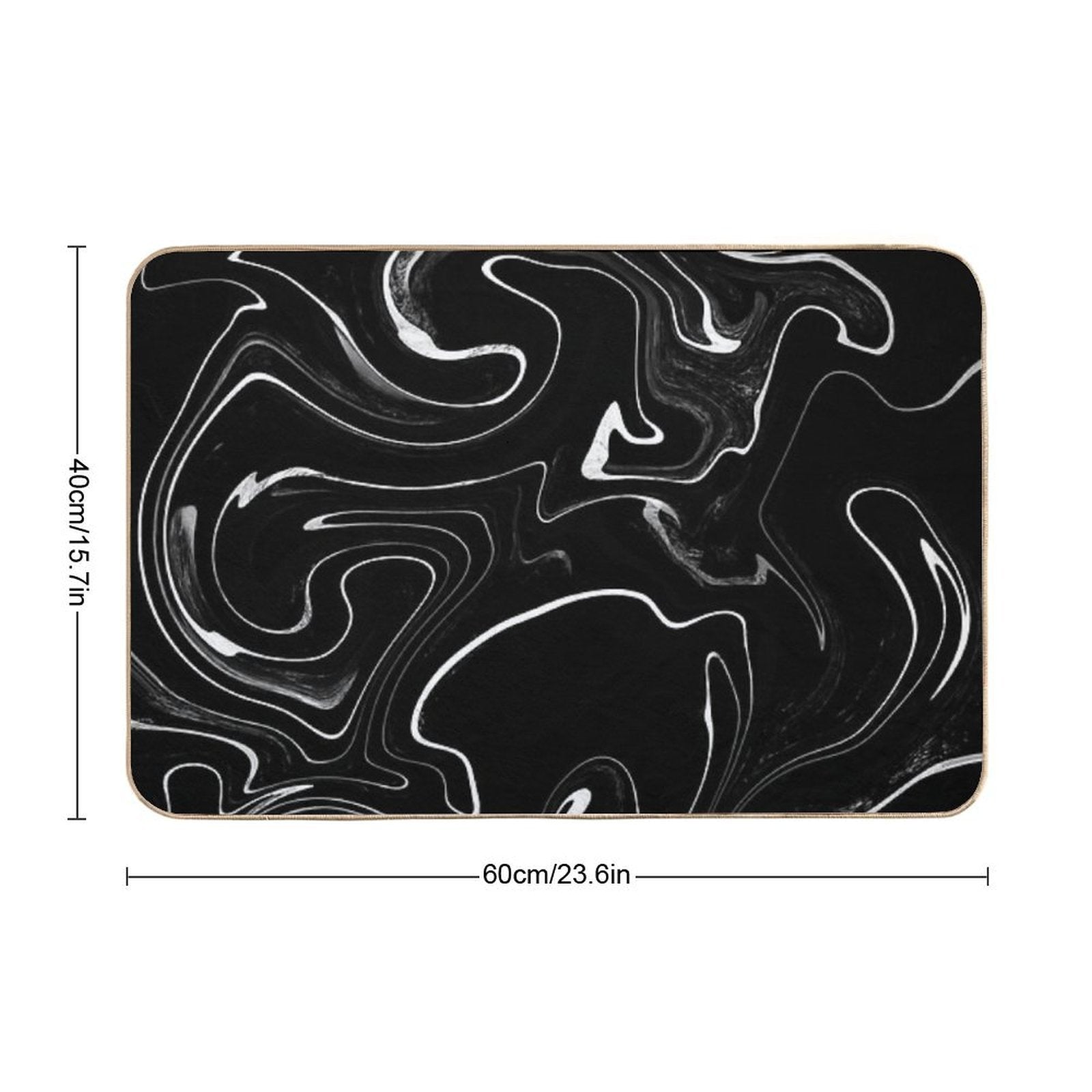 Marble Liquid Black Texture  Odorless Bath Mat