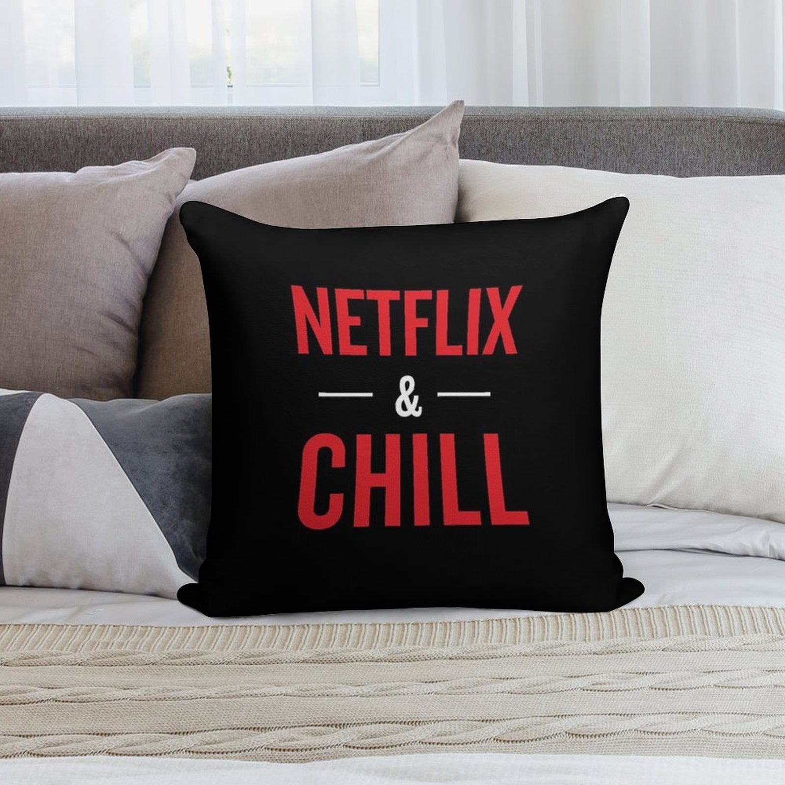 Netflix And Chill Soft Style Accent Throw Pillow